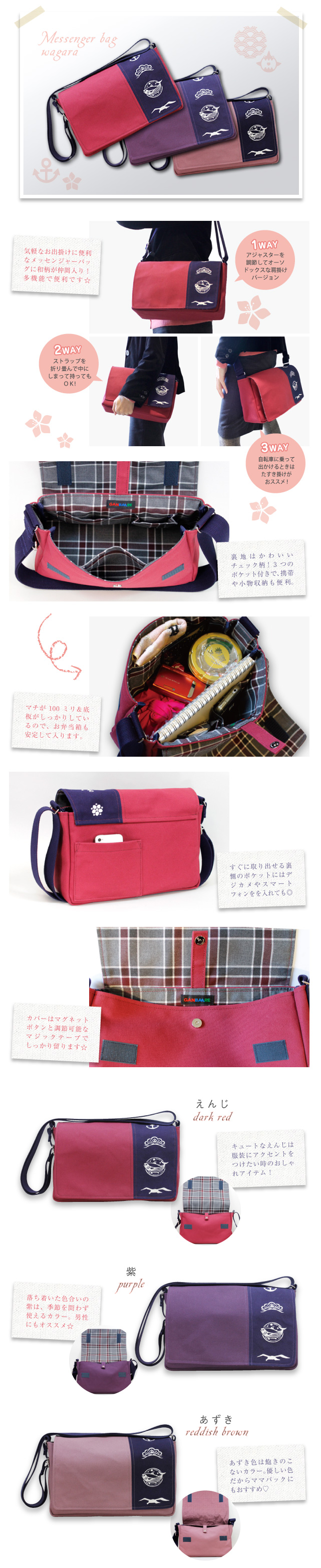 メッセンジャーバッグ（和柄）