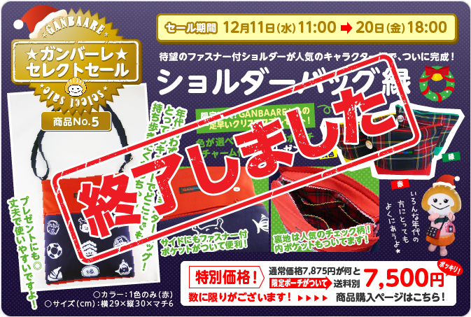ショルダーバッグ縁終了